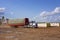 Truck delivering cotton bales