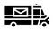 truck for delivering parcel and letter glyph icon animation