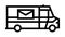 truck for delivering parcel and letter line icon animation
