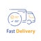 Truck delivery, distribution service, check list, order shipping, transportation company