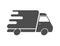 Truck delivery fast and quick. Van auto shipping to deliver foods. Transport courier service. Logistic car express. Vector EPS 10