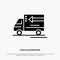 Truck, Delivery, Goods, Vehicle Solid Black Glyph Icon