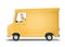 Truck delivery service and transportation. 3d illustration. Cartoon yellow car with driver character.