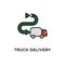 truck delivery services icon. fast relocation, tracking parcel outline concept symbol design, transportation company elements,