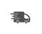 Truck delivery simple icon. Express service sign.
