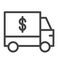 Truck with dollar line icon