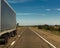 Truck drives on Interstate 10 towards Amarillo Texas