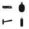 Truck, flask and other web icon in black style. hammer, boxing pear icons in set collection.