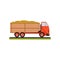Truck full of barley grain, design element for bakery, brewing industry vector Illustration on a white background