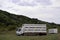 Truck with hives in the glade. car for transporting beehives