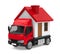 Truck with House Isolated Moving House Concept