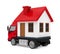 Truck with House Isolated Moving House Concept