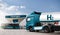 Truck with hydrogen fuel tank trailer