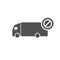 Truck icon with not allowed sign. Truck icon and block, forbidden, prohibit symbol