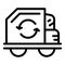 Truck icon outline vector. Space station