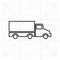Truck icon vector. Delivery van, service concept, Minimalistic sign isolated on white background.
