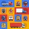 Truck Icons Flat