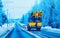 Truck in Lapland Snow Winter Road reflex