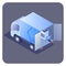 Truck Loaded with Products Isometric Illustration