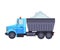 Truck Loaded with Snow, Heavy Professional Cleaning Road Vehicle Vector Illustration