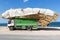 Truck loaded with straw on the road of Taghazout - Morocco