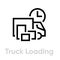 Truck Loading Delivery icon. Editable line vector.