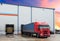 Truck in loading docks
