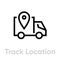 Truck Location Delivery icon. Editable line vector.