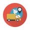 Truck location vector flat color icon