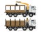 Truck with logs vector illustration