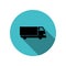 Truck long shadow icon. Simple glyph, flat vector of transport icons for ui and ux, website or mobile application