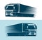 Truck, lorry logo or label. Trucking, delivery symbol. Vector illustration