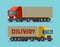 Truck, lorry symbol or icon. Delivery, shipping, shipment concept. Cartoon vector illustration