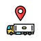 truck map location color icon vector illustration