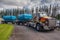 Truck of Mauna Loa Macadamia nut processing plant near Hilo, Hawaii, USA