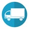 Truck mini delivery cargo blue circle