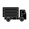 Truck mini icon, vector illustration, black sign on isolated background