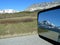 Truck mirror reflection of mountains !