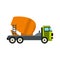 Truck mixer icon, flat style