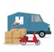 Truck motorcycle box delivery icon