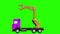 Truck Mounted Crane on a Green Background