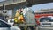 Truck overfilled with plastic waste  in Mumbai India