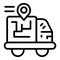 Truck parcel tracking icon outline vector. Order map