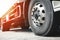 Truck a Parking Front a Truck Wheels. Industry Road Freight Truck Transportation