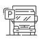 Truck parking line icon, garage service, cars park