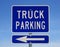 Truck parking sign