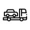 Truck Picks Up Car Icon Vector Outline Illustration