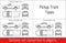 TRUCK pickup types template drawing vector outlines not converted to objects