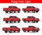 TRUCK pickup types template drawing vector SET