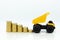 Truck with pile of coins. Image use for investment, benefit ,business background concept